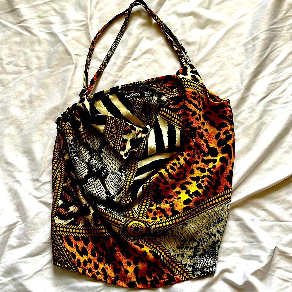 Boohoo cheetah and zebra print tank top